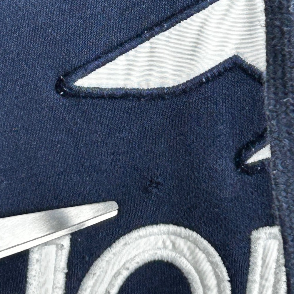 Y2K 90s Hollister Navy Blue Hoodie Sweatshirt Logo Tape Hoodie Size L - Picture 3 of 8